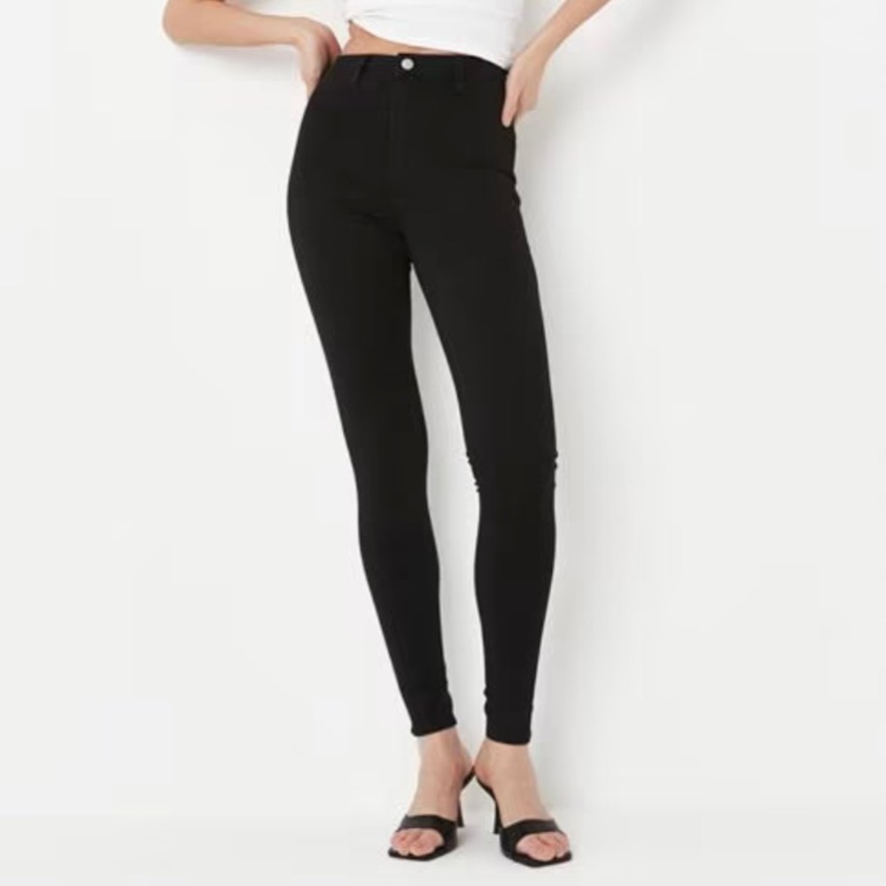 Missguided Black High Waist Tall Skinny Jeans